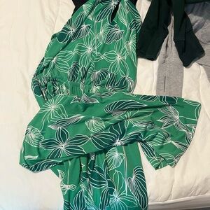 Gilli Green and White Floral Jumpsuit